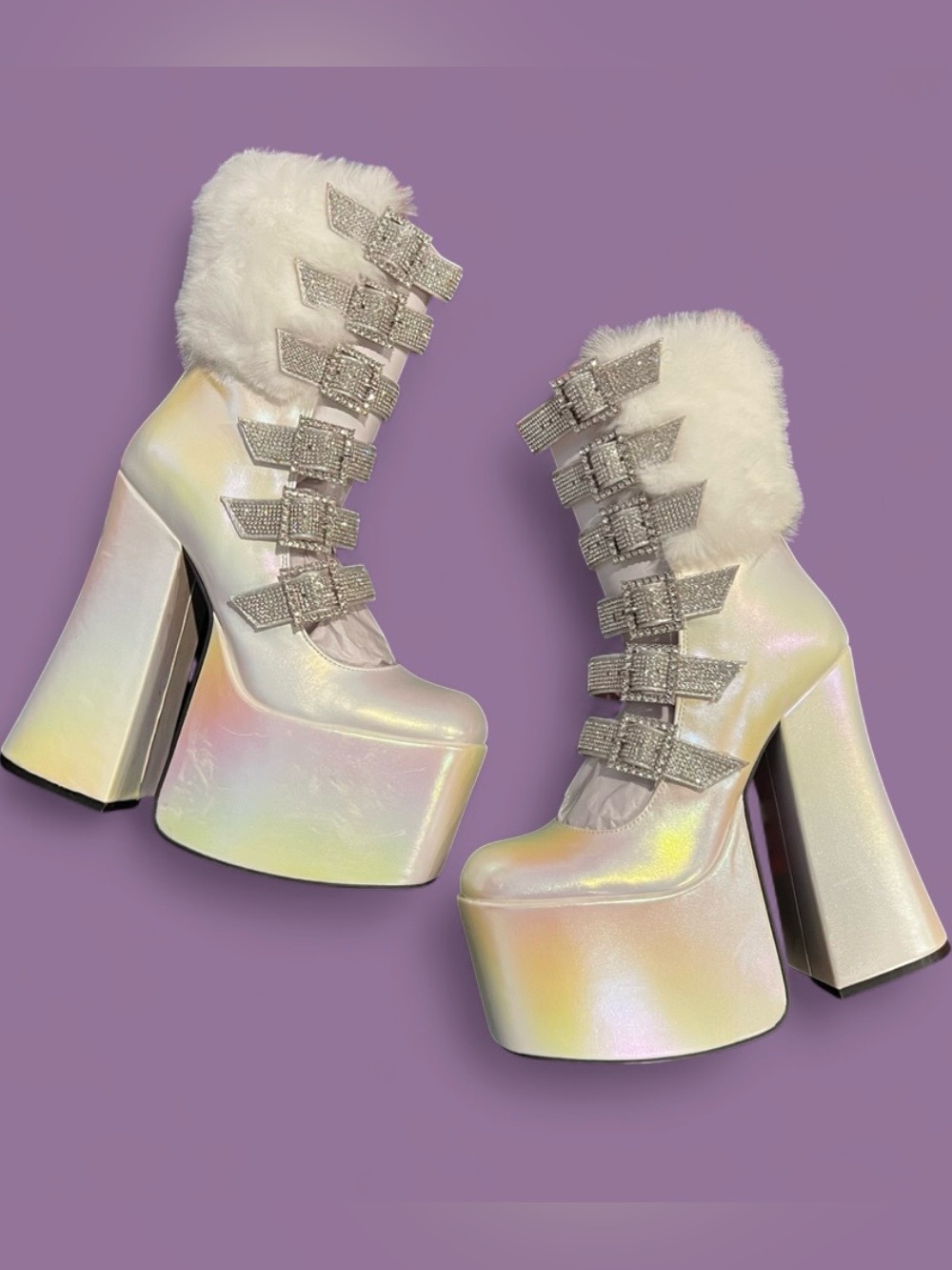 Sugar Thrillz x Dolls Kill - Dazzle Doll Rhinestone Platform Boots